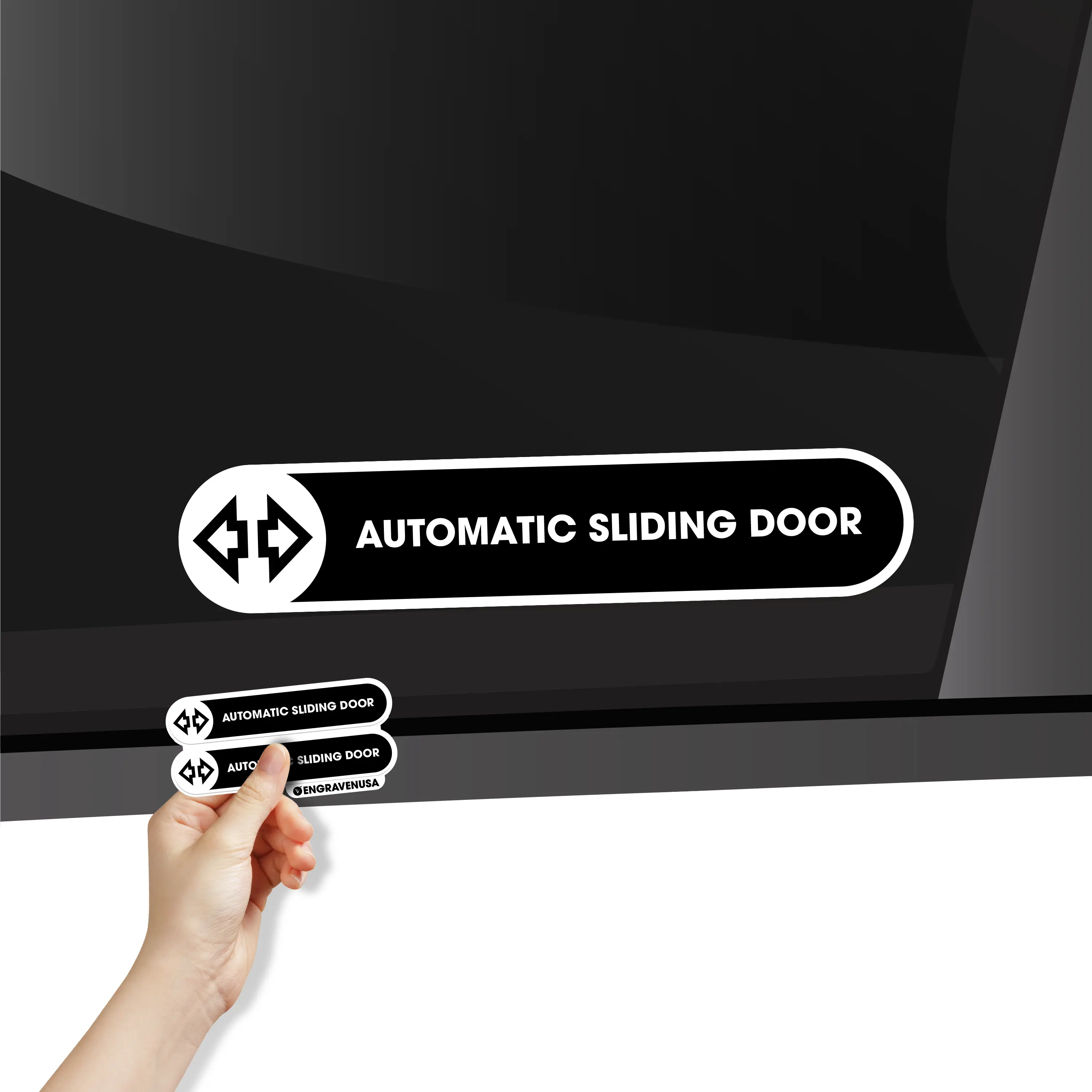 Automatic Sliding Door Sticker Signs for Car Door - 2 Pack Glossy ...
