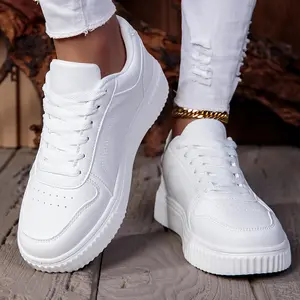 Men'S Shoes Men'S Casual Sports Sneakers White Shoes Fashionable And Trendy All Seasons Single Shoes Autumn Lace-Up Flat Shoes Women Shoes Couples