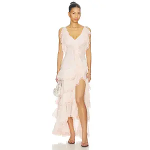 For Love & Lemons Juniper Maxi Dress in Pale Pink