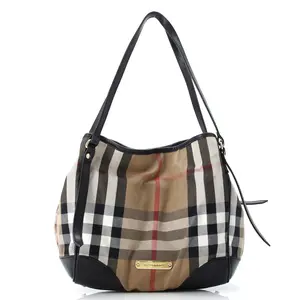 Pre-owned BURBERRY Leather, Canvas Plain Tote Bags REBAG Canterbury Tote House Check Canvas Small by Rebag