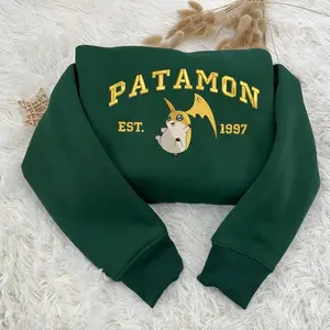 Digimon Adventure Embroidered Sweatshirt, Embroidered Anime Shirt, Funny Characters Movies Sweater, Gift for Anime Fans Crewneck Sweatshirt