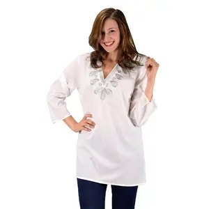 Summer Womens Boho Embroidered Cover-up Swimwear Beachwear Tunic