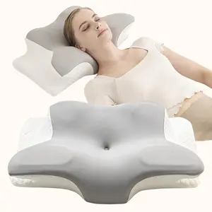 Memory Cotton Pillow Butterfly Cloud Comfort Ergonomic Neck Support, Best Sleep Pillow for Side, Back, and Stomach Sleeping Positions