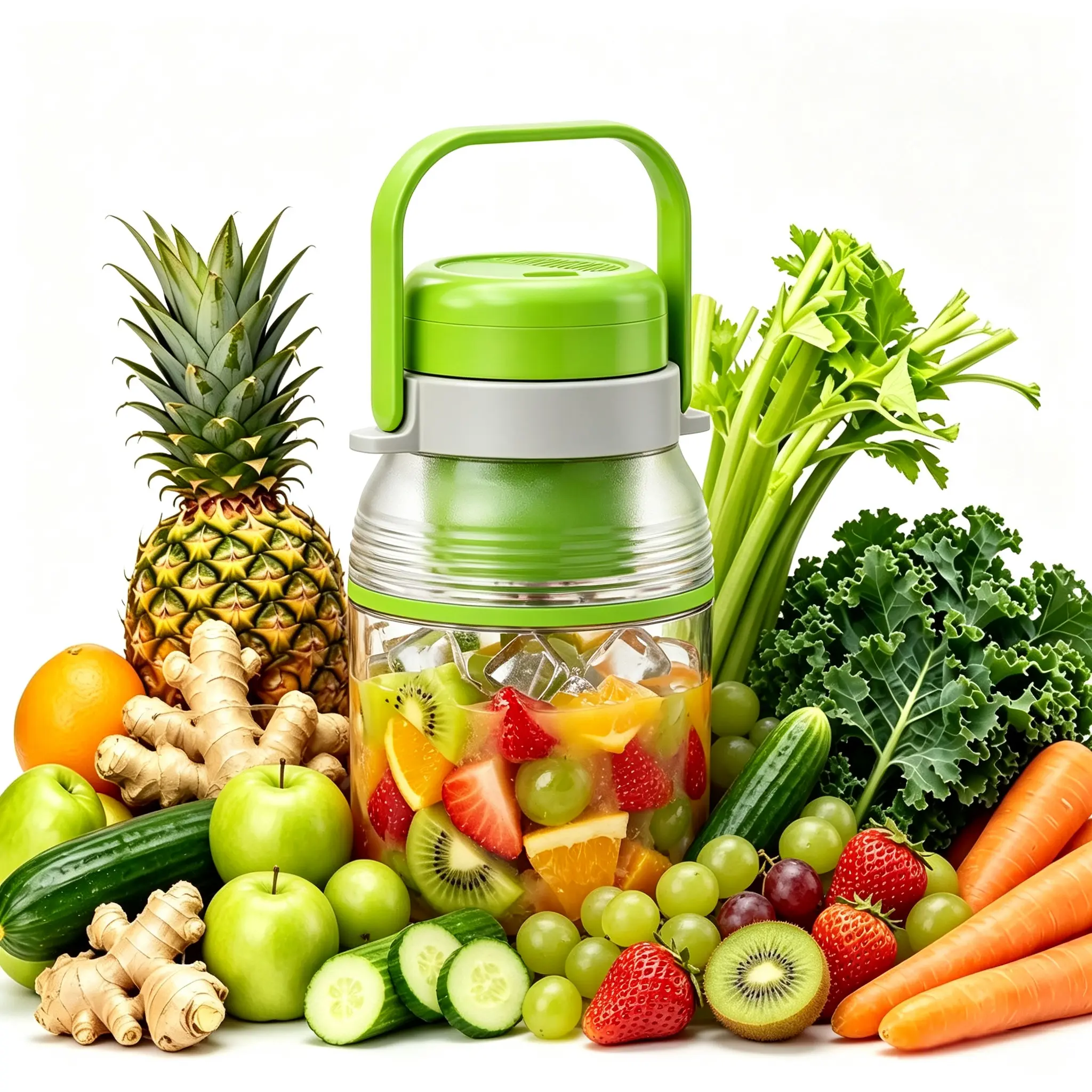 1000ML Portable Juicer USB Rechargeable Handheld Juice Blender 21000 RPM Self-Cleaning BPA-Free for Smoothies and Juices with Ice Crush Function