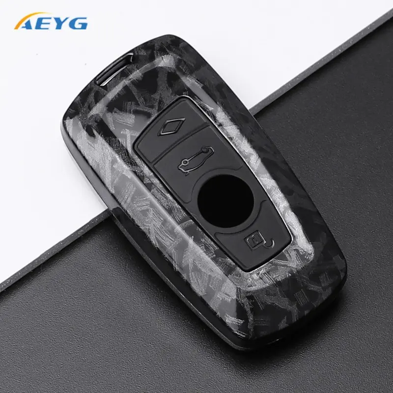 Carbon Fiber Car Key Case Cover, Key Fob Cover, Key Covers, Car Key Protector, Car Key Accessory, Car Key Holder, Car Interior Accessories for BMW 1 3 5 7 Series X1/X3/X4/X5/F10/F15/F16/F20/F30/F18/F25/M3/M4/E34