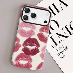 Lip Print Kiss Case for Girls Shockproof Protective Phone Case for iPhone 17, 16, 15, 14, 13, 12, 11, X, and Samsung models.Pattern Cover Affordable Anti Fall Phonecase