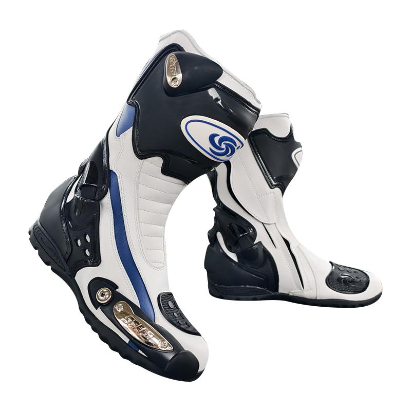 Non-slip and wear-resistant motorcycle riding boots for men and women, high-top with anti-collision ankle protection, breathable, suitable for all seasons, ideal for motorcycling and off-road use