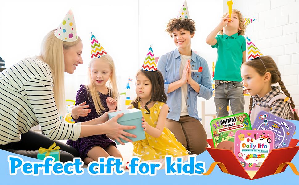 4Pcs Magic Water Painting Book for Kids Ages 3-6 – Reusable No-Mess Coloring Pad with Water Pen, Montessori Educational Drawing Toy for Travel, Birthday & Holiday Gift