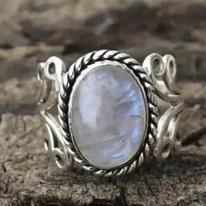 Bohemian style ring, teardrop design with moonstone, symbolizes elegance, daily wear, party wear, perfect gift for women