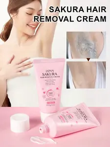50g Easy-to-clean Cherry Blossom Hair Removal Cream, No Black Spots Left Under the Armpits, No Irritation, Suitable for Normal Skin and Body Use to Keep the Skin Smooth and Flawless, 1/2PCS