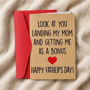 Funny Card with Envelope, Creative Warm Text Pattern Greeting Card, Best Gift for Dad, Humorous Father’s Day Card, Unique Birthday Card for Father, Thoughtful Daddy Gift -DPCLICK