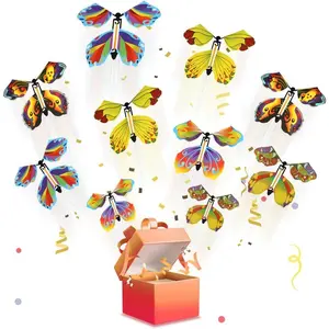 30 Pieces Magic Flying Butterfly Wind Up Butterfly for Surprise Gift in Book, Birthday Surprise Card, Exploding Gift Box (Colourful Style)