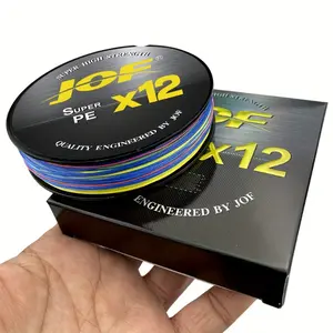 Super Strong 12-Strand Braided PE Main Line Fishing Line, 300M/328.08yds, High Strength, Saltwater Resistant, Multicolor - JOF X12 Series