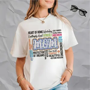 Gingham Mom T-Shirt, Fake Faux Embroidery Mom Graphic Tee, Meaningful Motherhood Shirt, Mother's Day Gift