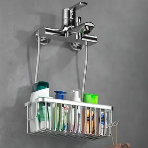 Bathroom Storage Rack, Shower Head Holder, Shower Basket, Shampoo and Conditioner Hanging Basket, Bathroom Wall Mounted Organizer