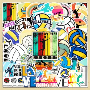 Volleyball Themed Sticker, 50pcs/set Colorful Creative Graffiti Sticker, DIY Decorative Sticker for Scrapbooking, Journaling, Gift Wrapping