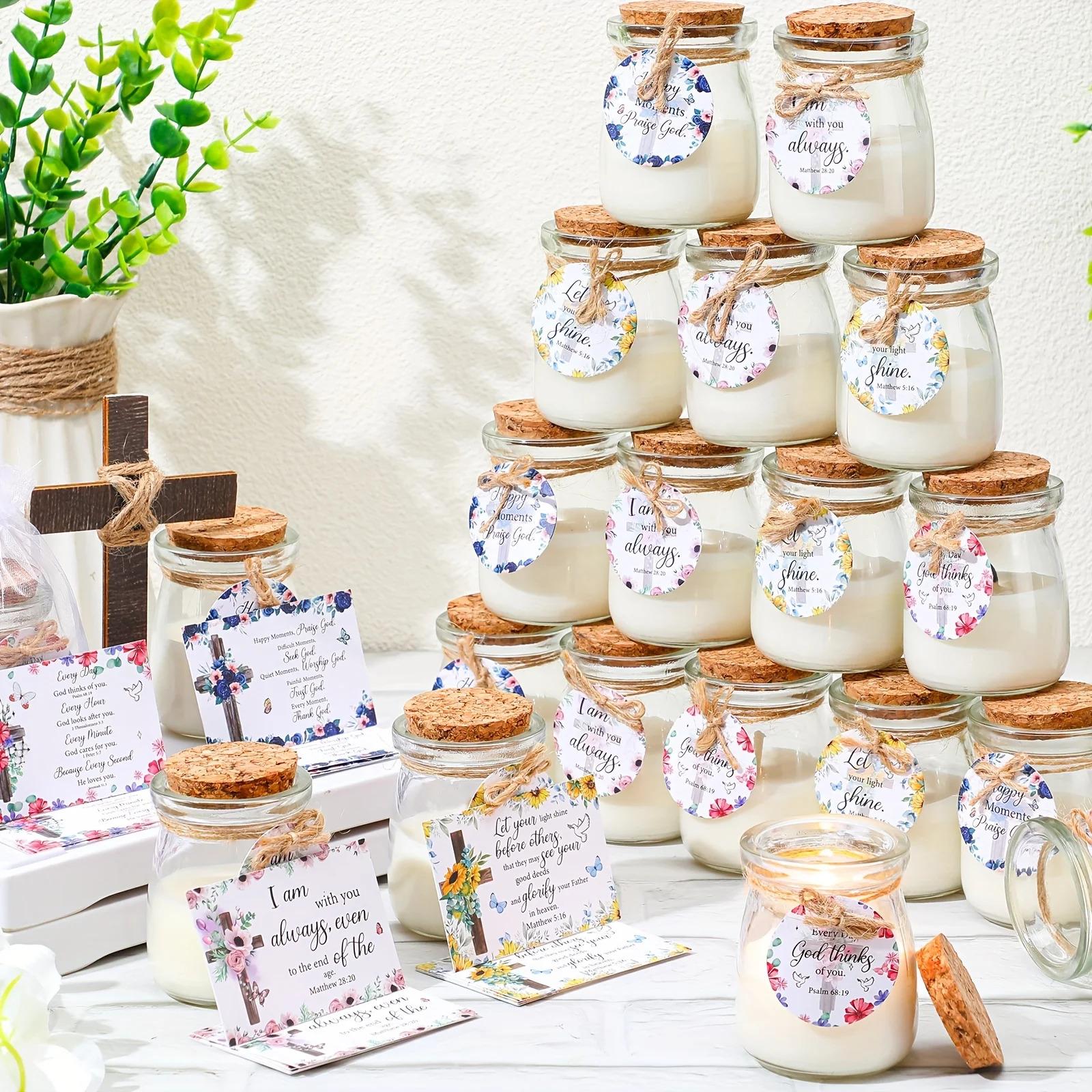 20 Set Christian Religious Prayer Candle Thank You Gift Bible Verse Gift Bulk