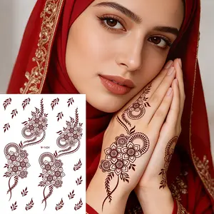 1pcs Leaf Flower Temporary Waterproof Tattoo Sticker, Fashion Realistic Water Transfer Tattoo Paper, for Women, Festive, Wedding, Gift