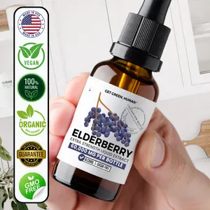 Get Green Human Organic Elderberry Tincture Herbal Liquid Supplement 60000mg for Immune Support & Seasonal Wellness with Elderberry Extract