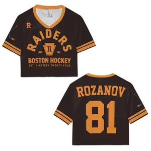 Rozanov Crop Top Football Jersey, Heated Rivalry Hockey Jersey Gift, Romance Love Hockey Fans Shirt, Trendy Sportswear Gift for Fans Women Her