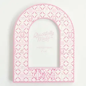 Phi Mu Gracefully Made Picture Frame 6x9 Inch Arch Frame Fits 4x6 Pink Carnation Design Officially Licensed by Phi Mu and Collegiate Licensing Company