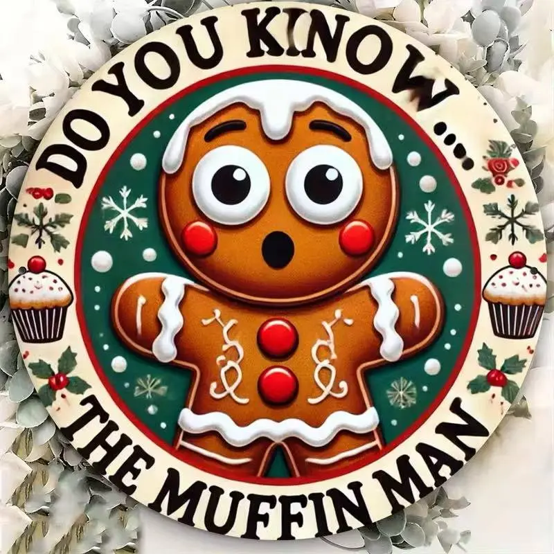 Men Gingerbread Theme Metal Sign, Perfect Door Decor, Wall Art, Home Decoration, Barn, Street, Shop, Garage, Bar, Garden, Coffee Shop
