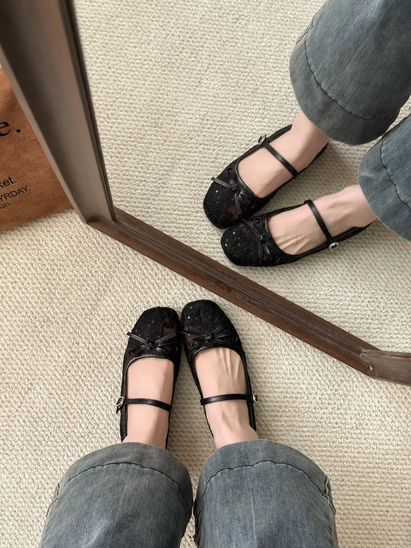 Women's Embroidery Lace Mesh Ballet Flats, Ballerina Flats Shoes, Elegant Square Toe Flat Shoes for Party, Daily Clothing Decor, Lightweight Breathable Comfortable Shoes for Women & Girls, Walking Shoes, Footwear, Wedding Flats
