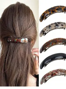 Simple Bun Updo Hair Clip Elegant Spring Barrette Headpiece, Plain Pattern, All Seasons, Stylish Accessory for Women