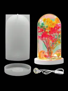 DIY Crystal Epoxy Resin Mold, Desktop Decoration, Dried Flower Specimen Mold, LED Night Light Decorative Ball Base Silicone, Led Lamp Beads