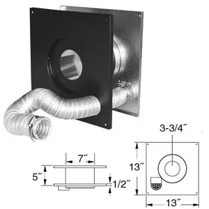 212 MAIN 3'' PelletVent Pro Wall Thimble Air Intake Kit, Dura-Vent 3PVP-WTI Model, with Insulation Ring for Home Improvement Patio Heaters & Fire Pits, Insulated Fit
