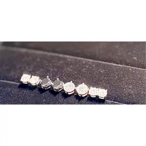 Classic Pushback Stud Solitaire Earrings (Clear or Black) 0.5-1ct Moissanite