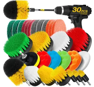 30-Piece Drill Brush Attachment Set – Ultimate Cleaning Kit for Carpets, Upholstery, and More!