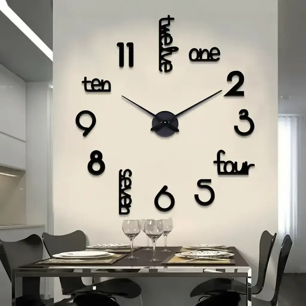 DIY Wall Clock, 1-Count Battery-Powered Modern Acrylic Wall Clock (Battery Not Included), Silent Wall Clock for Home, Living Room and Bedroom Decor, Modern Home Craft Decoration, Diy Decorations