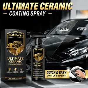 Nano Ceramic Coating Spray Mirror Finish Hydrophobic Paint Sealant Rapid Detailing Polish High Gloss Dustproof Water Repellent Long Lasting Protective Shine for Car Care Gifts 120ml 300ml