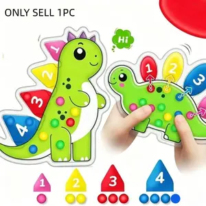 Dinosaur Color Sorting Shape Sorter Sensory Training Tool, Fine Motor Skills Development, Portable Quiet Stress Relief Gift, Children Education Game