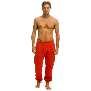 QUILTED SWEATPANTS - RED
