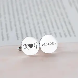 Custom Engraved Cufflinks for Men - Cuff Links for Wedding Day