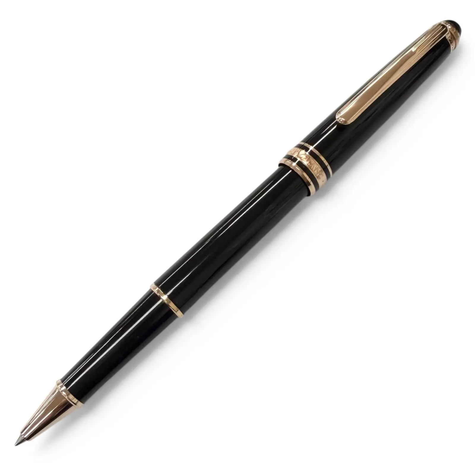 Pre-owned Montblanc Gold-plated Small Leather Goods 75th Anniversary Diamond Ballpoint Pen