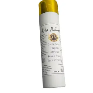 Kela Naturals African Black Soap Turmeric Honey Body Wash 10 fl oz Gentle Natural Cleanser for Soft Smooth Skin Body Care Lavender