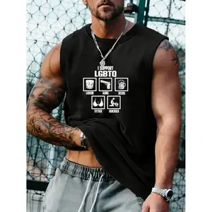 Support LGBTQ Vests Liquor Guns Beers Titties Quickies Casual Unisex Trendy Crew Neck for Men Women Gift