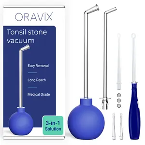 Tonsil Stone Remover Vacuum Suction, Tonsil Stone Cupping Tool, Tonsil Stone Removal Tool with Suction, Tonsil Stones Removal Vacuum, Tonsil Stone Extractor - 3 in 1 Kit