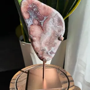 Pink Amethyst on Rose Gold Stands Brazilian Origin