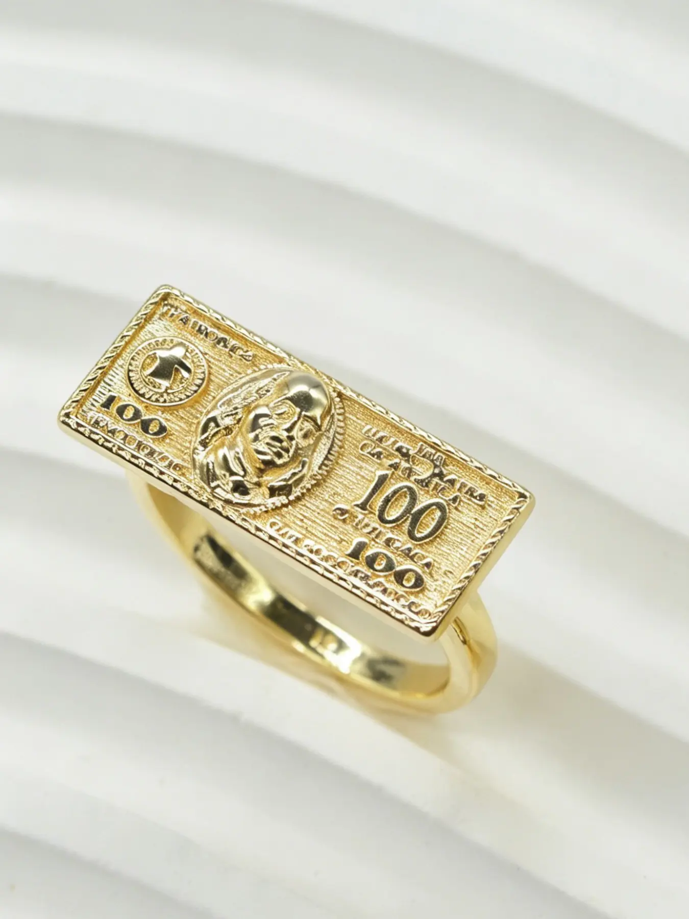 Fashion Creative Dollar Bill Ring Geometric Design Statement Rings Hip Hop Street Style Jewelry Beautiful Rings for Men and Women, Perfect Gift for Party Valentine's Day Christmas Birthday
