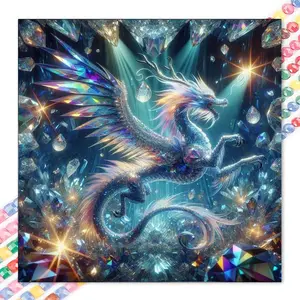1 set of DIY diamond painting kit, 5D diamond art kit, DIY decoration dragon, rainbow, magic. Mosaic, diamond art, DIY art home décor.