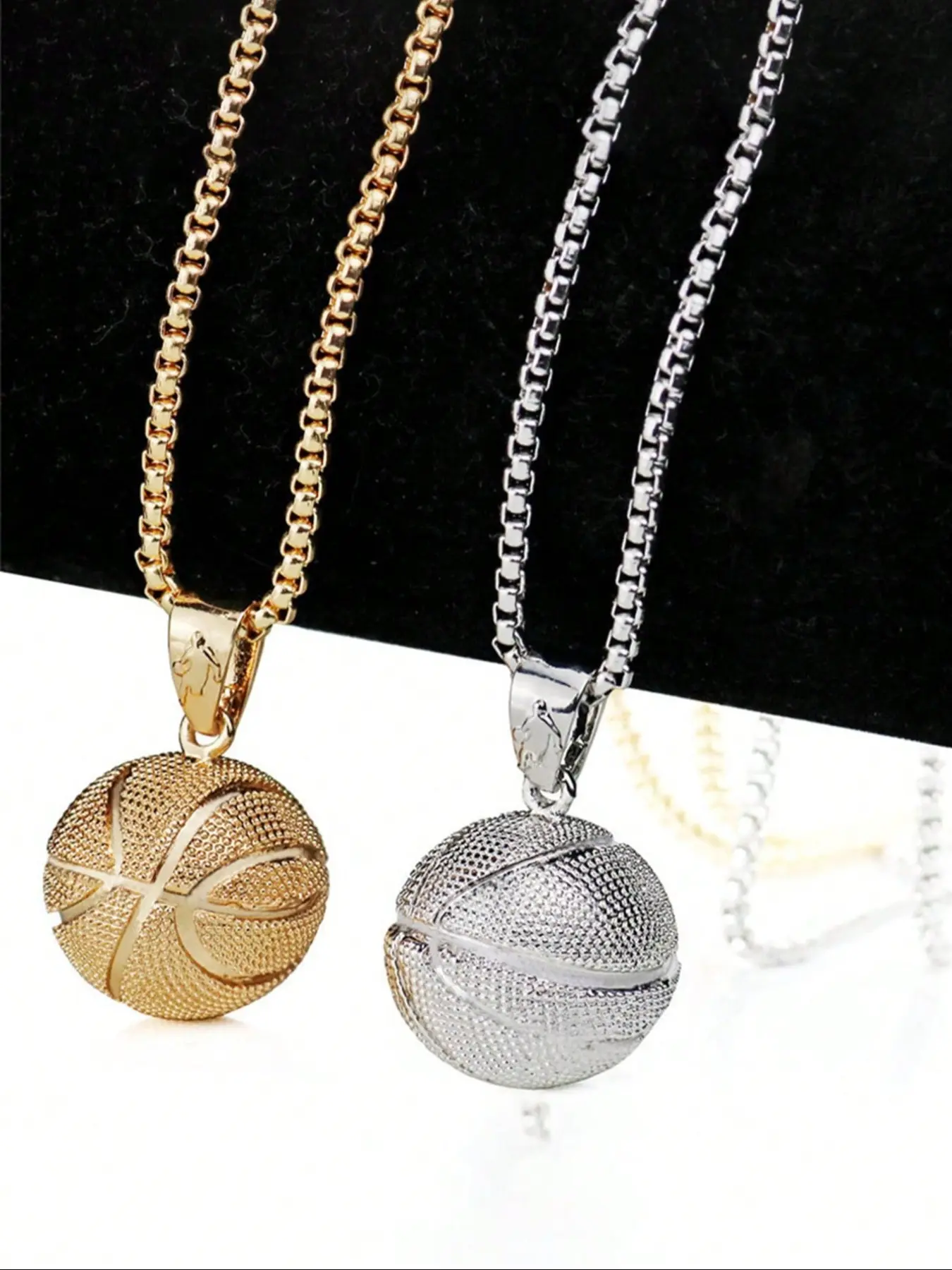 Men's Alloy Basketball Pendant Necklace, Sports Design Jewelry for Daily Wear & Gift Ideas, Durable & Stylish Accessory for Men, Fashion Jewelry Accessories