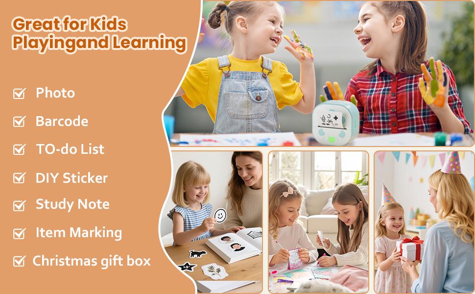 Self-Adhesive Thermal Paper, 57mm × 2.8m Mini Printer Papers Sticker Paper Thermal Printing Labels, Black on White, Compatible with D20, D21, S1 Mini Label Printers, 3 Rolls