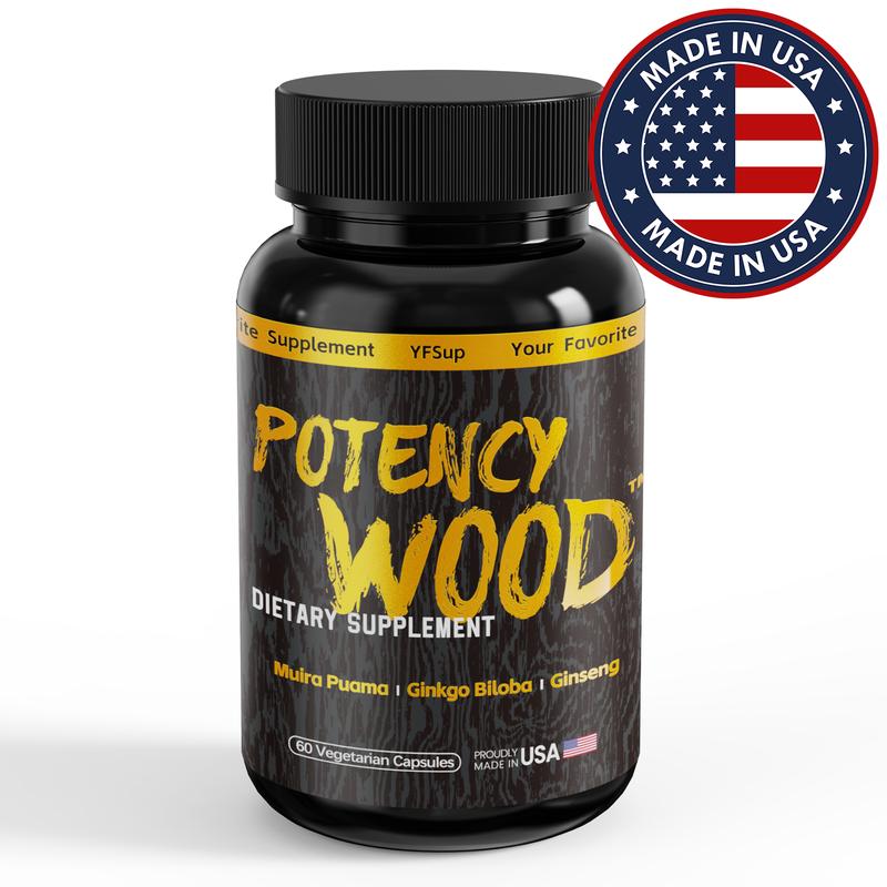 Potency Wood - 3 Bottles - Energy Stamina Supplements - Ginseng Ashwagandha Gingko Tribulus, Adaptogen, Brain, Immune Health, Antioxidants, Anti-imflammation