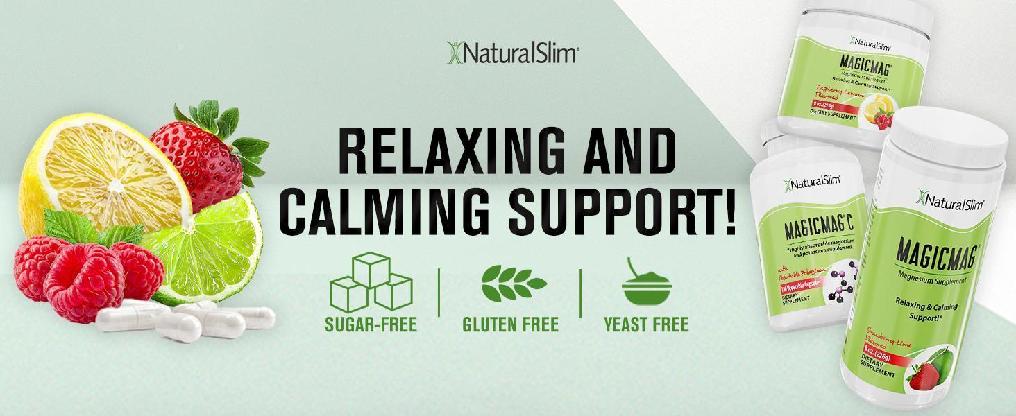 NaturalSlim Magicmag Pure Magnesium Citrate Powder Stress, Constipation, Muscle, Heart Health, and Sleep Support | Raspberry Lemon Magnesium Supplement - 8oz Drink Mix (Solo)