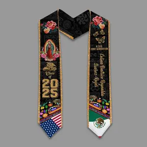 Custom Mexican Graduation Stole, Mexican Flag Graduation Sash 2026, Mexico Pattern Stole, Custom Name & School Sash Senior Graduation Gift Graduation Stole