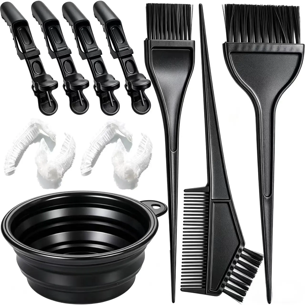 12Pcs Professional Salon Hair Coloring Dyeing Kit, Hair Bleach Dit Hair Coloring Products with Hair Dye Brush, Hair Color Bowl, Hair Clips